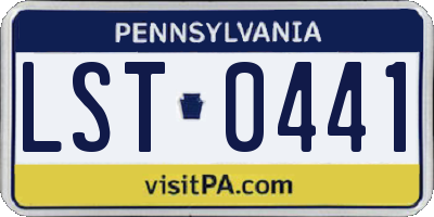 PA license plate LST0441