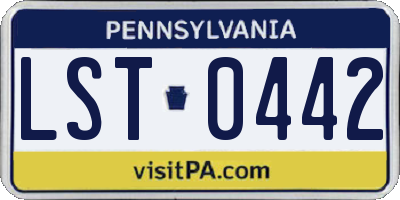 PA license plate LST0442