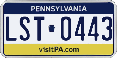 PA license plate LST0443