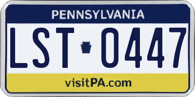 PA license plate LST0447