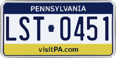 PA license plate LST0451