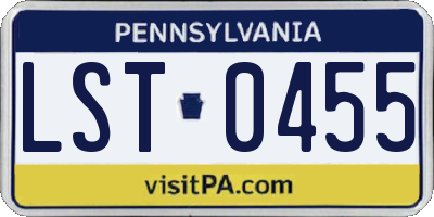 PA license plate LST0455