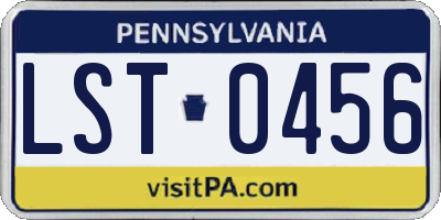 PA license plate LST0456