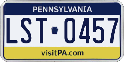 PA license plate LST0457