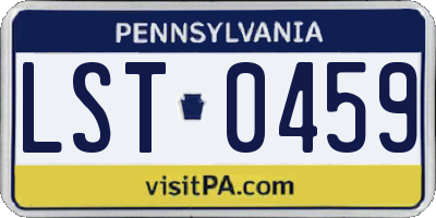 PA license plate LST0459