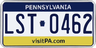 PA license plate LST0462
