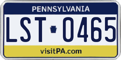 PA license plate LST0465