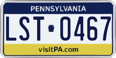PA license plate LST0467
