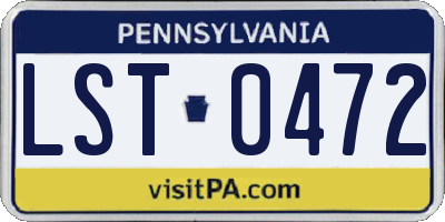 PA license plate LST0472