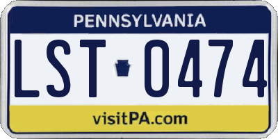 PA license plate LST0474