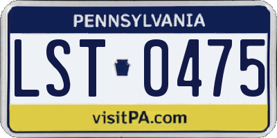 PA license plate LST0475