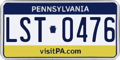 PA license plate LST0476