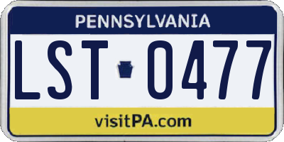PA license plate LST0477