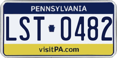 PA license plate LST0482