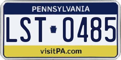 PA license plate LST0485