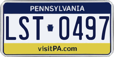 PA license plate LST0497