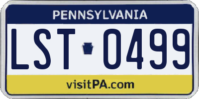 PA license plate LST0499