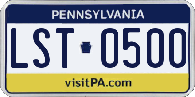 PA license plate LST0500