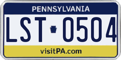 PA license plate LST0504