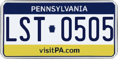 PA license plate LST0505
