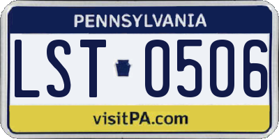 PA license plate LST0506