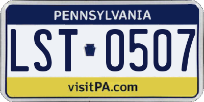 PA license plate LST0507