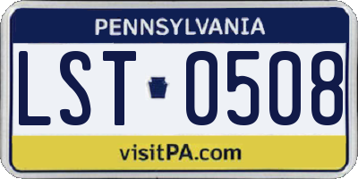 PA license plate LST0508