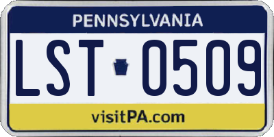 PA license plate LST0509
