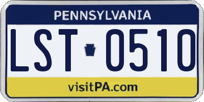 PA license plate LST0510
