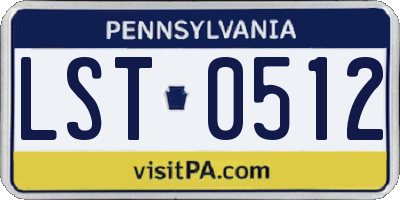 PA license plate LST0512