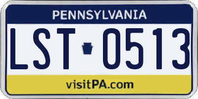PA license plate LST0513