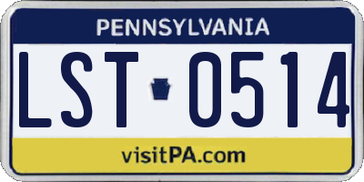 PA license plate LST0514