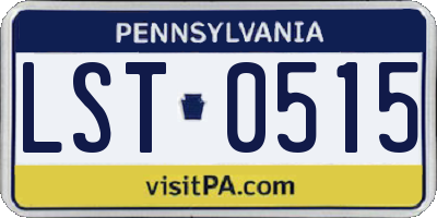 PA license plate LST0515