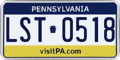 PA license plate LST0518