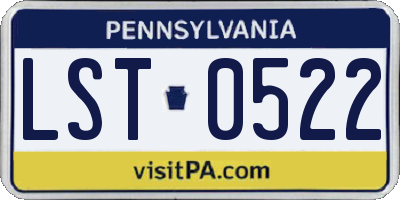 PA license plate LST0522