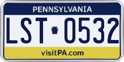 PA license plate LST0532