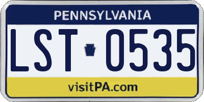 PA license plate LST0535