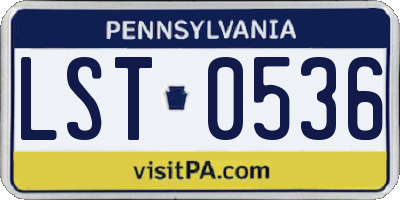 PA license plate LST0536