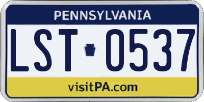 PA license plate LST0537