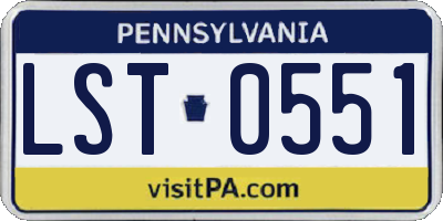 PA license plate LST0551