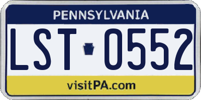 PA license plate LST0552