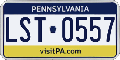 PA license plate LST0557