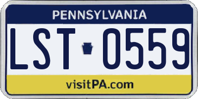 PA license plate LST0559