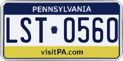 PA license plate LST0560