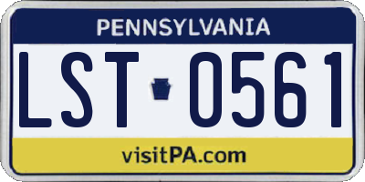 PA license plate LST0561