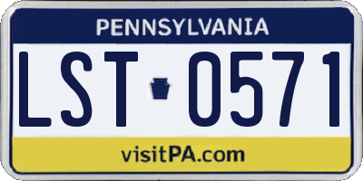 PA license plate LST0571