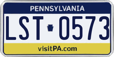 PA license plate LST0573