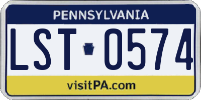 PA license plate LST0574