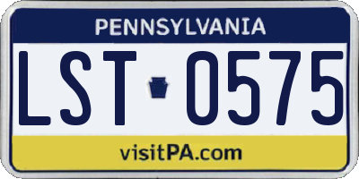 PA license plate LST0575