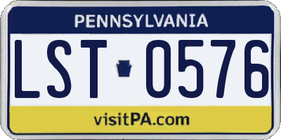 PA license plate LST0576